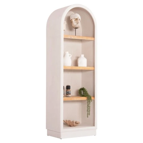 ΡΑΦΙΕΡΑ ΣΕΙΡΑ SANTORINI HM18045 MDF ΥΠΟΛΕΥΚΟ-ΡΑΦΙΑ ΞΥΛΟ ΕΛΑΤΟΥ ΦΥΣΙΚΟ 60x38,5x179Υεκ.