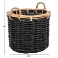 ΣΕΤ 2 ΚΑΛΑΘΙΑ POTTS HM4379 ΜΑΥΡO&ΦΥΣΙΚΟ ΧΡΩΜΑ- CL RATTAN Φ61+Φ45εκ.