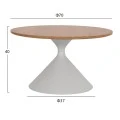 ΤΡΑΠΕΖΙΑ ΣΑΛΟΝΙΟΥ JENNEL(X) HM18308.01 ΜΕΤΑΛΛΟ ΛΕΥΚΟ--MDF ΣΕ ΦΥΣΙΚΟ Φ50εκ & Φ70εκ