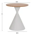ΤΡΑΠΕΖΙΑ ΣΑΛΟΝΙΟΥ JENNEL(X) HM18308.01 ΜΕΤΑΛΛΟ ΛΕΥΚΟ--MDF ΣΕ ΦΥΣΙΚΟ Φ50εκ & Φ70εκ