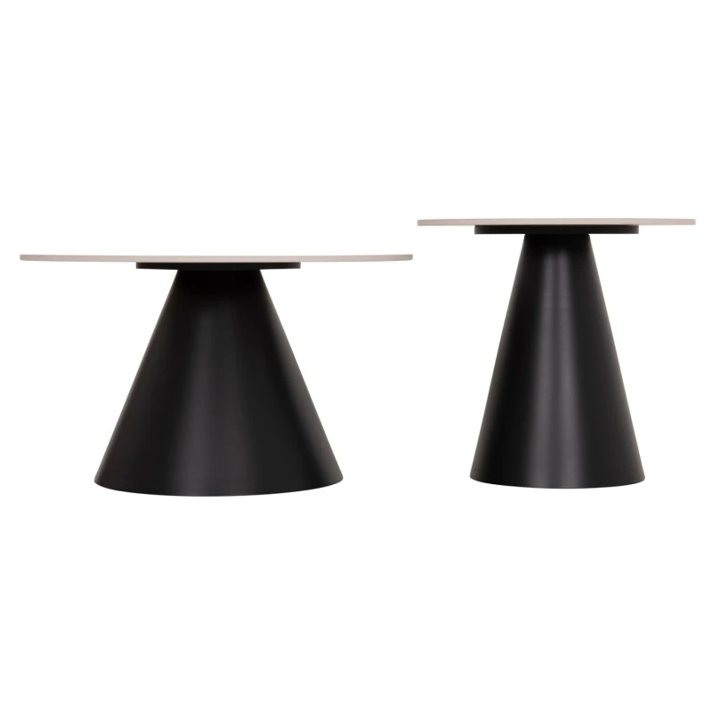 ΣΕΤ 2 ΤΡΑΠΕΖΙΑ ΣΑΛΟΝΙΟΥ RIDGE(X) HM18307.02 SINTERED STONE TOPS--ΒΑΣΕΙΣ ΜΑΥΡΕΣ Φ50 & Φ70