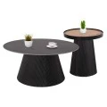 ΣΕΤ 2ΤΜΧ ΤΡΑΠΕΖΙΑ ΣΑΛΟΝΙΟΥ DUNCAN HM21081 MDF ΚΑΙ ΚΕΡΑΜΙΚΟ TOP Φ80εκ & Φ45εκ