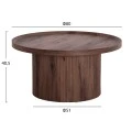 ΣΕΤ 2ΤΜΧ ΤΡΑΠΕΖΙΑ ΣΑΛΟΝΙΟΥ MARGON HM21084 MDF ΣΚΟΥΡΟ ΚΑΦΕ Φ80εκ & Φ45εκ