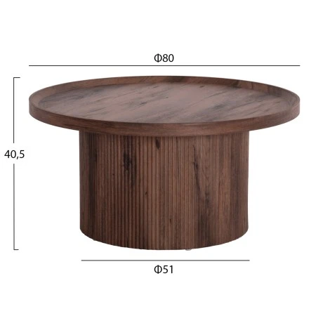 ΣΕΤ 2ΤΜΧ ΤΡΑΠΕΖΙΑ ΣΑΛΟΝΙΟΥ MARGON HM21084 MDF ΣΚΟΥΡΟ ΚΑΦΕ Φ80εκ & Φ45εκ