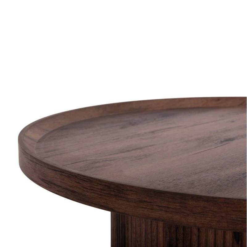 ΣΕΤ 2ΤΜΧ ΤΡΑΠΕΖΙΑ ΣΑΛΟΝΙΟΥ MARGON HM21084 MDF ΣΚΟΥΡΟ ΚΑΦΕ Φ80εκ & Φ45εκ