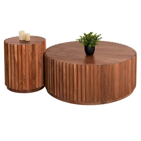 ΣΕΤ 2ΤΜΧ ΤΡΑΠΕΖΙΑ ΣΑΛΟΝΙΟΥ ΣΤΡΟΓΓΥΛΑ SEDGE HM11944 ΜΑΣΙΦ ΑΚΑΚΙΑ Φ90 & Φ40εκ.