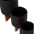 ΣΕΤ 3 ΓΛΑΣΤΡΕΣ ΜΕ TEAK ΒΑΣΕΙΣ TANTI HM4685.01 FIBER CEMENT ΣΕ ΜΑΥΡΟ ΧΡΩΜΑ