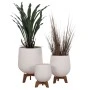 ΣΕΤ 3 ΓΛΑΣΤΡΕΣ ΜΕ TEAK ΒΑΣΕΙΣ TRYLL HM4681.02 FIBER CEMENT ΛΕΥΚΟ