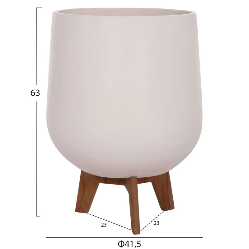 ΣΕΤ 3 ΓΛΑΣΤΡΕΣ ΜΕ TEAK ΒΑΣΕΙΣ TRYLL HM4681.02 FIBER CEMENT ΛΕΥΚΟ