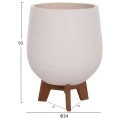 ΣΕΤ 3 ΓΛΑΣΤΡΕΣ ΜΕ TEAK ΒΑΣΕΙΣ TRYLL HM4681.02 FIBER CEMENT ΛΕΥΚΟ