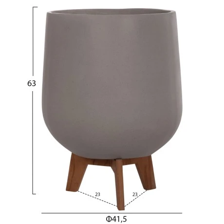 ΣΕΤ 3 ΓΛΑΣΤΡΕΣ ΜΕ TEAK ΒΑΣΕΙΣ TRYLL HM4681.03 FIBER CEMENT--ΓΚΡΙ