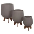 ΣΕΤ 3 ΓΛΑΣΤΡΕΣ ΜΕ TEAK ΒΑΣΕΙΣ TRYLL HM4681.03 FIBER CEMENT--ΓΚΡΙ