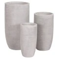 ΣΕΤ 3ΤΜΧ ΓΛΑΣΤΡΕΣ ΚΥΛΙΝΔΡΟΙ ΣΕΙΡΑ GARDENER HM4721 FIBERCLAY-ΧΡΩΜΑ CEMENT Φ42x78Υεκ