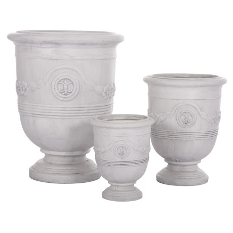 ΣΕΤ 3ΤΜΧ ΓΛΑΣΤΡΕΣ ΜΕ ΑΝΑΓΛΥΦΟ GARDENER HM4729 FIBERCLAY-ΣΕ ΥΠΟΛΕΥΚΟ Φ58x72.5Υεκ