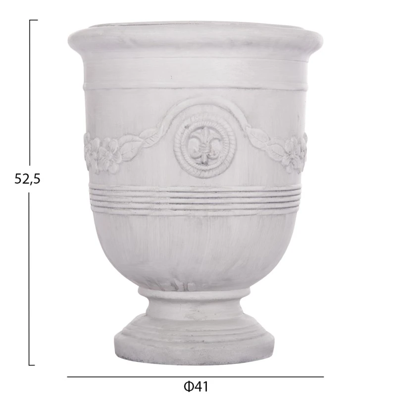 ΣΕΤ 3ΤΜΧ ΓΛΑΣΤΡΕΣ ΜΕ ΑΝΑΓΛΥΦΟ GARDENER HM4729 FIBERCLAY-ΣΕ ΥΠΟΛΕΥΚΟ Φ58x72.5Υεκ