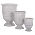 ΣΕΤ 3ΤΜΧ ΓΛΑΣΤΡΕΣ ΜΕ ΑΝΑΓΛΥΦΟ GARDENER HM4729 FIBERCLAY-ΣΕ ΥΠΟΛΕΥΚΟ Φ58x72.5Υεκ