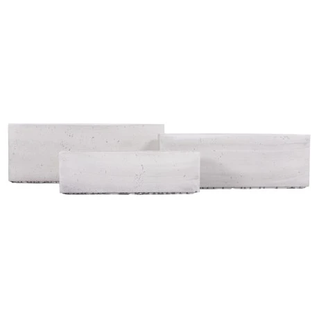 ΣΕΤ 3ΤΜΧ ΓΛΑΣΤΡΕΣ ΟΡΘΟΓΩΝΙΕΣ GARDENER HM4723 FIBERCLAY ΓΚΡΙ CEMENT 81x30x30Υεκ.