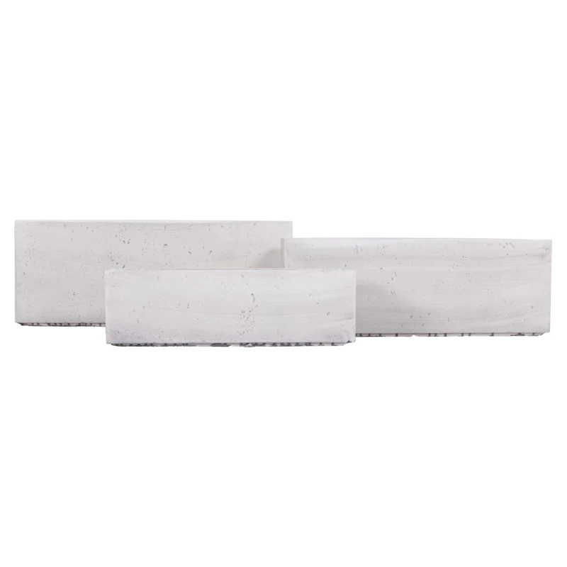ΣΕΤ 3ΤΜΧ ΓΛΑΣΤΡΕΣ ΟΡΘΟΓΩΝΙΕΣ GARDENER HM4723 FIBERCLAY ΓΚΡΙ CEMENT 81x30x30Υεκ.