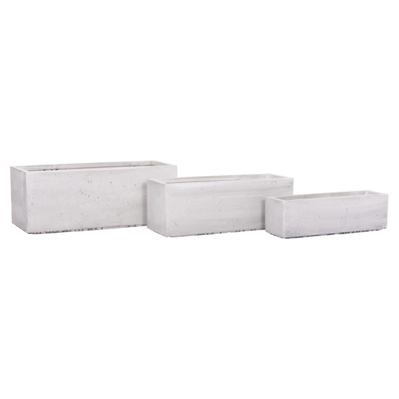 ΣΕΤ 3ΤΜΧ ΓΛΑΣΤΡΕΣ ΟΡΘΟΓΩΝΙΕΣ GARDENER HM4723 FIBERCLAY ΓΚΡΙ CEMENT 81x30x30Υεκ.