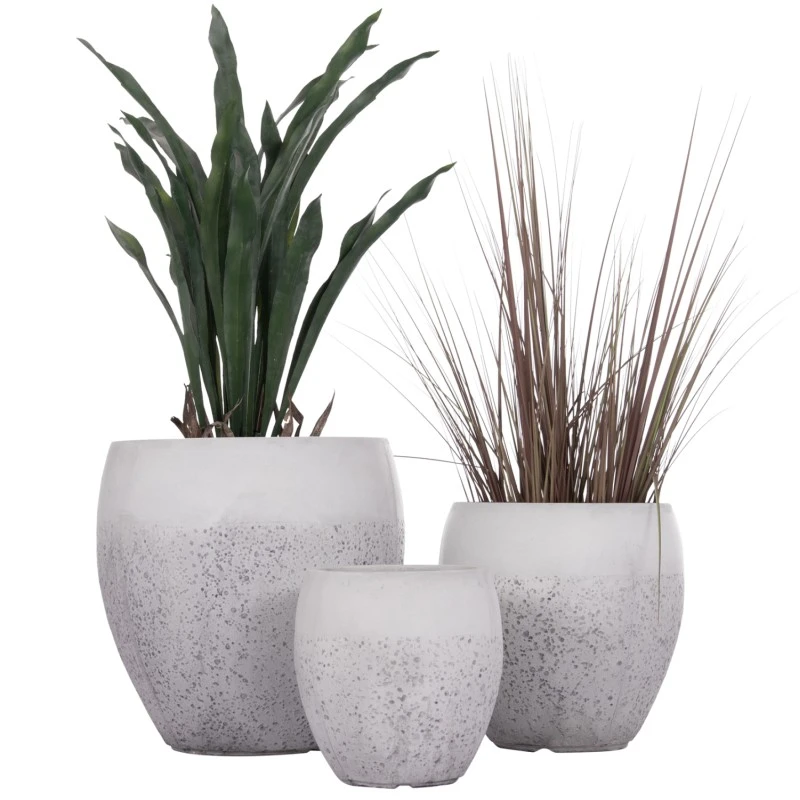 ΣΕΤ 3ΤΜΧ ΓΛΑΣΤΡΕΣ ΣΕΙΡΑ GARDENER HM4718 FIBERCLAY ΛΕΥΚΟ Φ55x54Υεκ