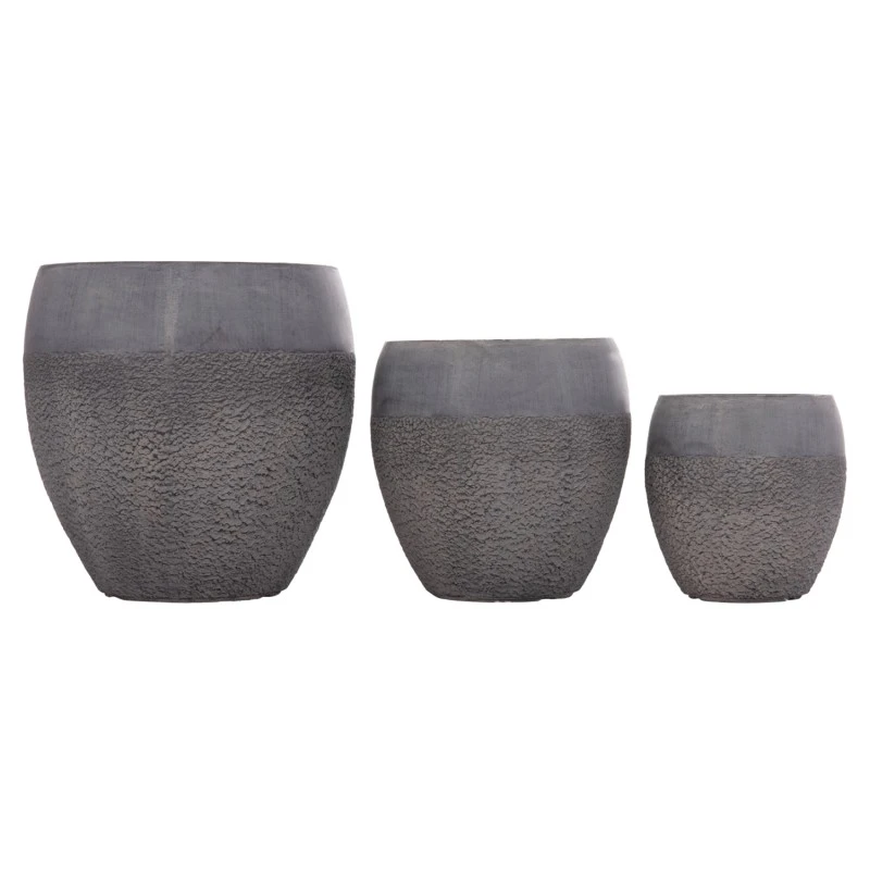 ΣΕΤ 3ΤΜΧ ΓΛΑΣΤΡΕΣ ΣΕΙΡΑ GARDENER HM4725 FIBERCLAY-ΣΕ ΣΚΟΥΡΟ CEMENT ΧΡΩΜΑ Φ55x54Υεκ