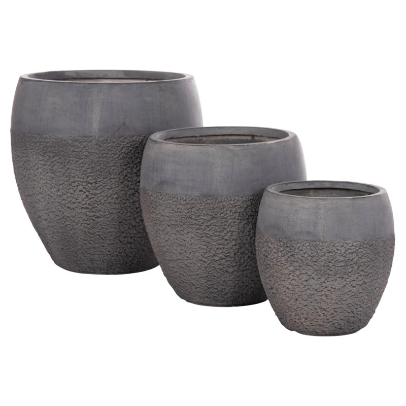 ΣΕΤ 3ΤΜΧ ΓΛΑΣΤΡΕΣ ΣΕΙΡΑ GARDENER HM4725 FIBERCLAY-ΣΕ ΣΚΟΥΡΟ CEMENT ΧΡΩΜΑ Φ55x54Υεκ