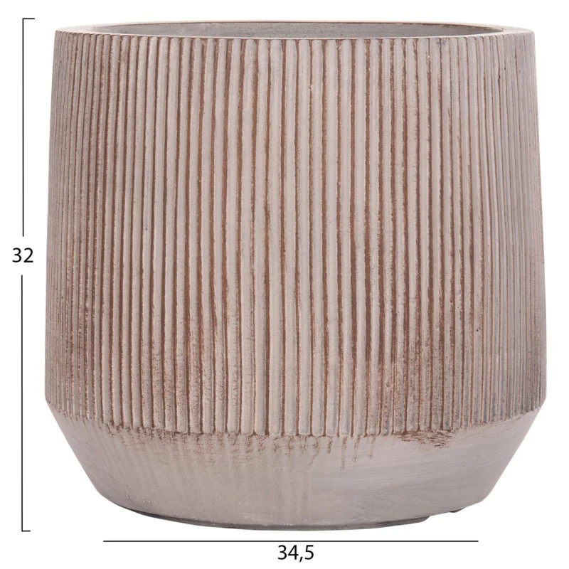 ΣΕΤ 3ΤΜΧ ΓΛΑΣΤΡΕΣ ΣΤΡΟΓΓΥΛΕΣ ΣΕΙΡΑ GARDENER HM4724 FIBERCLAY-ΧΡΩΜΑ CEMENT Φ55x55Υεκ