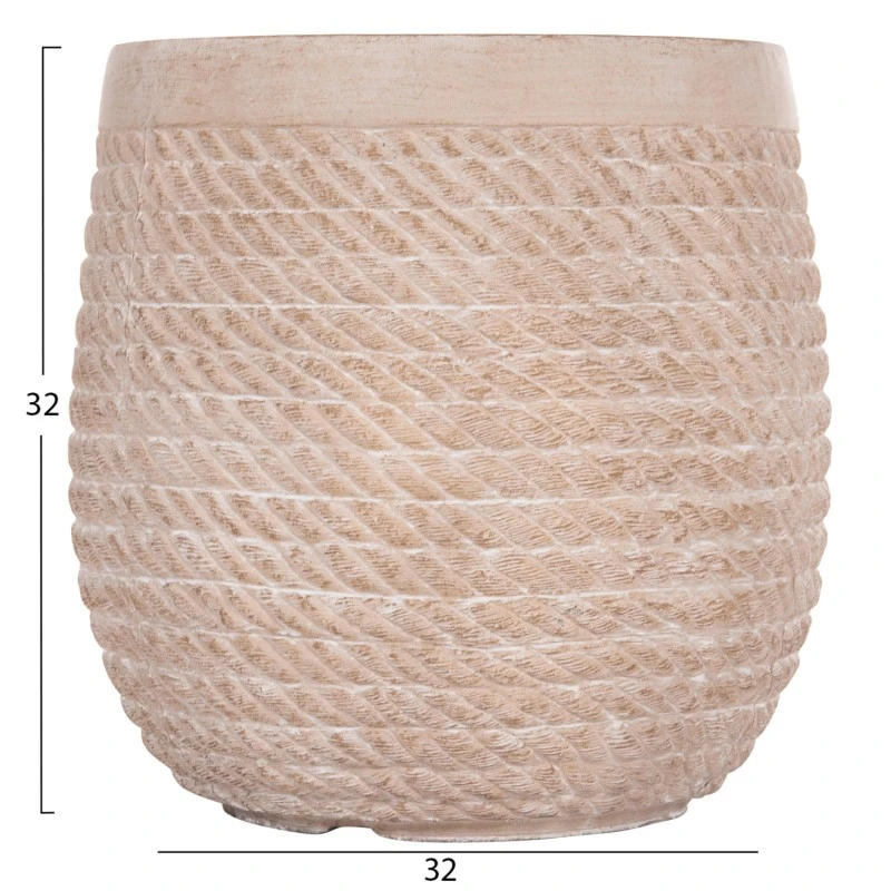 ΣΕΤ 4ΤΜΧ ΓΛΑΣΤΡΕΣ ΣΤΡΟΓΓΥΛΕΣ GARDENER HM4722 FIBERCLAY--IVORY CEMENT Φ54x54Υεκ