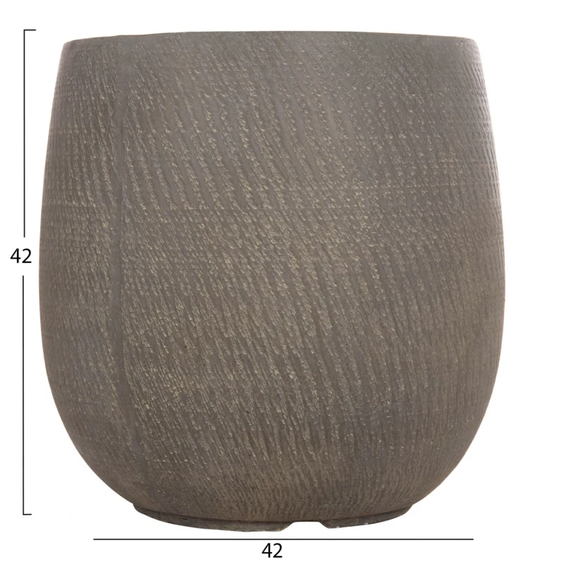 ΣΕΤ 4ΤΜΧ ΓΛΑΣΤΡΕΣ ΣΤΡΟΓΓΥΛΕΣ GARDENER HM4726 FIBERCLAY ΓΚΡΙΖΟΠΡΑΣΙΝΟ Φ52x55Υεκ