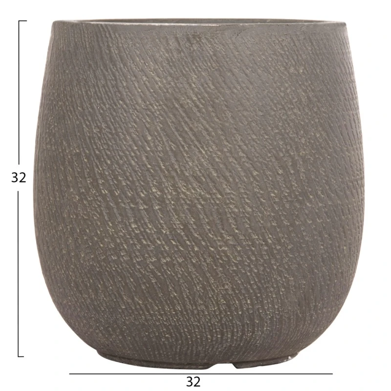 ΣΕΤ 4ΤΜΧ ΓΛΑΣΤΡΕΣ ΣΤΡΟΓΓΥΛΕΣ GARDENER HM4726 FIBERCLAY ΓΚΡΙΖΟΠΡΑΣΙΝΟ Φ52x55Υεκ