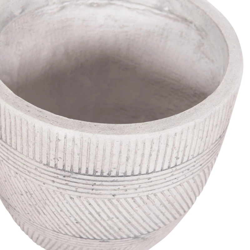 ΣΕΤ 4ΤΜΧ ΓΛΑΣΤΡΕΣ ΣΤΡΟΓΓΥΛΕΣ ΣΕΙΡΑ GARDENER HM4719 FIBERCLAY-ΧΡΩΜΑ CEMENT Φ44x43Υεκ