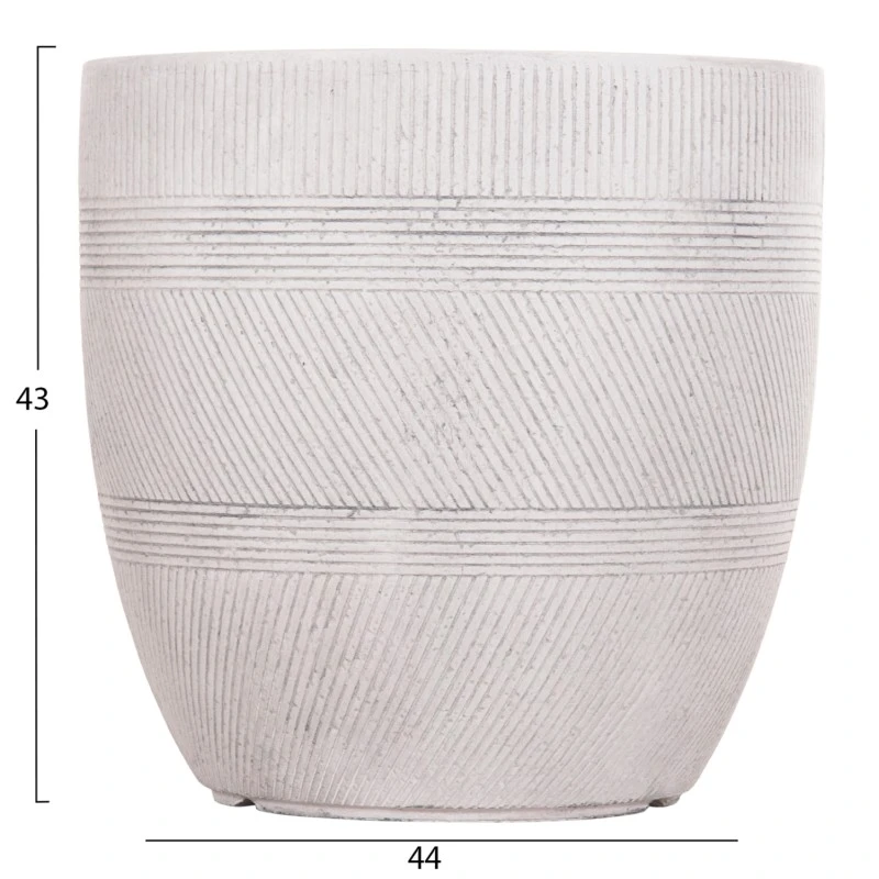ΣΕΤ 4ΤΜΧ ΓΛΑΣΤΡΕΣ ΣΤΡΟΓΓΥΛΕΣ ΣΕΙΡΑ GARDENER HM4719 FIBERCLAY-ΧΡΩΜΑ CEMENT Φ44x43Υεκ