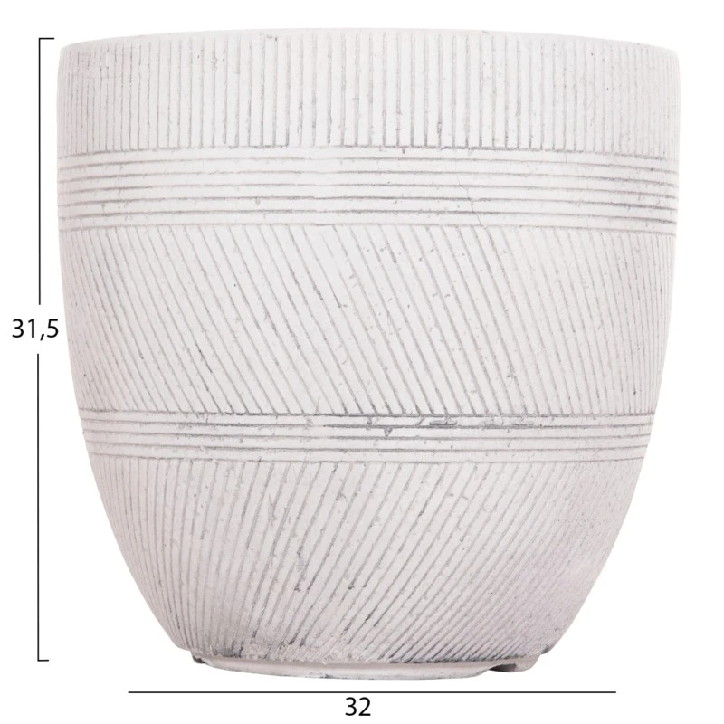 ΣΕΤ 4ΤΜΧ ΓΛΑΣΤΡΕΣ ΣΤΡΟΓΓΥΛΕΣ ΣΕΙΡΑ GARDENER HM4719 FIBERCLAY-ΧΡΩΜΑ CEMENT Φ44x43Υεκ