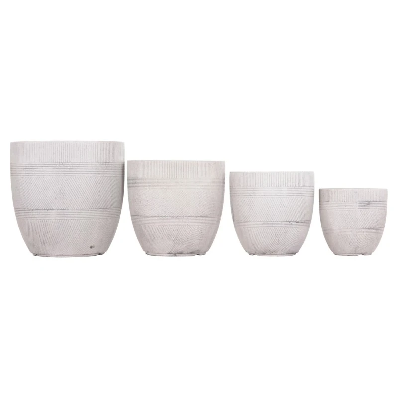 ΣΕΤ 4ΤΜΧ ΓΛΑΣΤΡΕΣ ΣΤΡΟΓΓΥΛΕΣ ΣΕΙΡΑ GARDENER HM4719 FIBERCLAY-ΧΡΩΜΑ CEMENT Φ44x43Υεκ