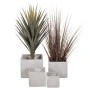 ΣΕΤ 4ΤΜΧ ΓΛΑΣΤΡΕΣ ΤΕΤΡΑΓΩΝΕΣ GARDENER HM4730 FIBERCLAY ΓΚΡΙ CEMENT 37x37x32Υεκ.