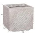 ΣΕΤ 4ΤΜΧ ΓΛΑΣΤΡΕΣ ΤΕΤΡΑΓΩΝΕΣ GARDENER HM4730 FIBERCLAY ΓΚΡΙ CEMENT 37x37x32Υεκ.