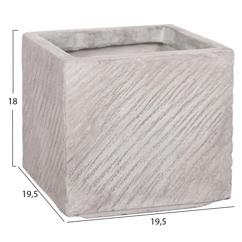 ΣΕΤ 4ΤΜΧ ΓΛΑΣΤΡΕΣ ΤΕΤΡΑΓΩΝΕΣ GARDENER HM4730 FIBERCLAY ΓΚΡΙ CEMENT 37x37x32Υεκ.
