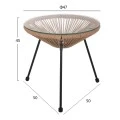ΣΕΤ ΕΞΩΤΕΡΙΚΟΥ ΧΩΡΟΥ 3ΤΜΧ ACAPULCO HM21100 TWISTED WICKER-ΜΕΤΑΛΛΟ