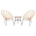 ΣΕΤ ΕΞΩΤΕΡΙΚΟΥ ΧΩΡΟΥ 3ΤΜΧ ALLEGRA HM21047.11 ΜΠΕΖ ΣΥΝΘ.RATTAN-ΜΕΤΑΛΛΟ ΣΕ ΜΑΥΡΟ