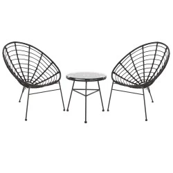 ΣΕΤ ΕΞΩΤΕΡΙΚΟΥ ΧΩΡΟΥ 3ΤΜΧ ALLEGRA HM21047.12 ΜΑΥΡΟ ΣΥΝΘ.RATTAN & ΜΕΤΑΛΛΟ