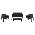 ΣΕΤ LOUNGE 4ΤΜΧ SLEEK HM21275.02 ΜΑΥΡΟ ΠΟΛΥΠΡΟΠΥΛΕΝΙΟ