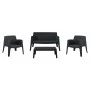 ΣΕΤ LOUNGE 4ΤΜΧ SLEEK HM21275.02 ΜΑΥΡΟ ΠΟΛΥΠΡΟΠΥΛΕΝΙΟ