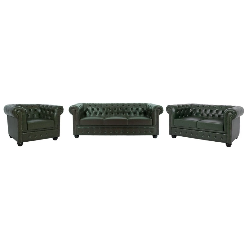 ΣΕΤ ΣΑΛΟΝΙ 3ΤΜΧ MOBAR HM10912.08 PU ΔΕΡΜΑ Τ.CHESTERFIELD ΚΥΠΑΡΙΣΣΙ