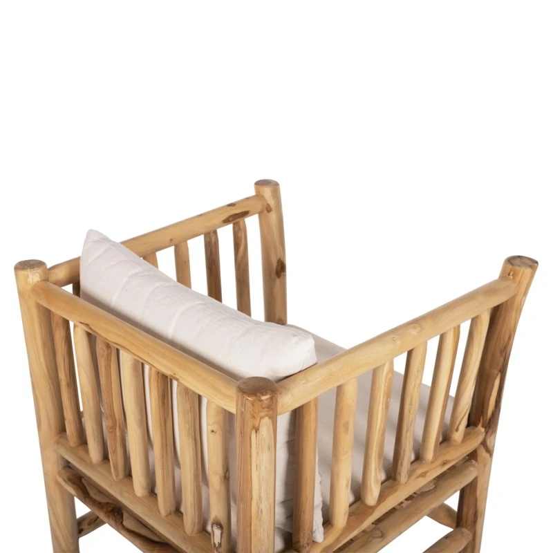 ΣΕΤ ΣΑΛΟΝΙ 4ΤΜΧ EDDARD HM9340 ΑΠΟ ΜΑΣΙΦ ΞΥΛΟ TEAK  ΦΥΣΙΚΟ - ΛΕΥΚΟ