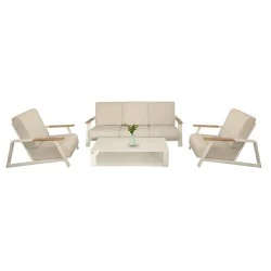 ΣΕΤ ΣΑΛΟΝΙ 4ΤΜΧ LAITH HM6551.02 ΑΛΟΥΜΙΝΙΟ & ΜΑΞΙΛΑΡΙΑ ΣΕ ΚΡΕΜ