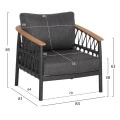 ΣΕΤ ΣΑΛΟΝΙ 5ΤΜΧ STREAM HM6426.01 ΑΝΘΡΑΚΙ ΑΛΟΥΜΙΝΙΟ-STRAP ΣΧΟΙΝΙ-OLEFIN