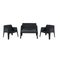 ΣΕΤ ΣΑΛΟΝΙ ΕΞ.ΧΩΡΟΥ 4ΤΜΧ SLEEK HM21268.02 ΜΑΥΡΟ ΠΟΛΥΠΡΟΠΥΛΕΝΙΟ