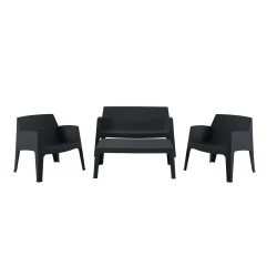 ΣΕΤ ΣΑΛΟΝΙ ΕΞ.ΧΩΡΟΥ 4ΤΜΧ SLEEK HM21268.02 ΜΑΥΡΟ ΠΟΛΥΠΡΟΠΥΛΕΝΙΟ