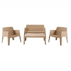ΣΕΤ ΣΑΛΟΝΙ ΕΞ.ΧΩΡΟΥ 4ΤΜΧ SLEEK HM21268.03 ΚΑΠΟΥΤΣΙΝΟ ΠΟΛΥΠΡΟΠΥΛΕΝΙΟ