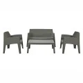 ΣΕΤ ΣΑΛΟΝΙ ΕΞ.ΧΩΡΟΥ 4ΤΜΧ SLEEK HM21268.05 DARK OLIVE GREEN ΠΟΛΥΠΡΟΠΥΛΕΝΙΟ